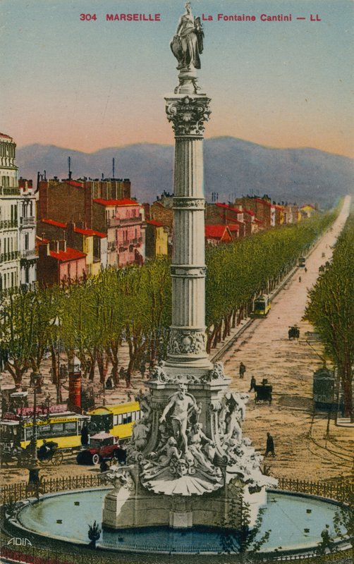 La Fontaine Cantini em Marselha. Construído pelo escultor André Allar. Postal enviado em 1913. de French Photographer