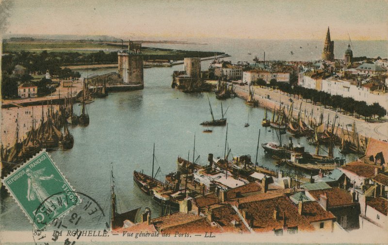 La Rochelle - vista do porto. Postal enviado em 1913. de French Photographer