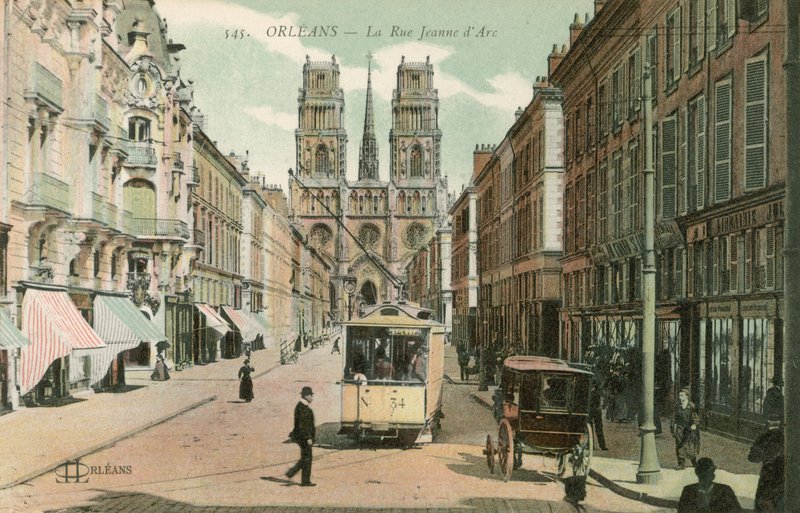 La Rue Jeanne dArc em Orleans. Postal enviado em 1913. de French Photographer