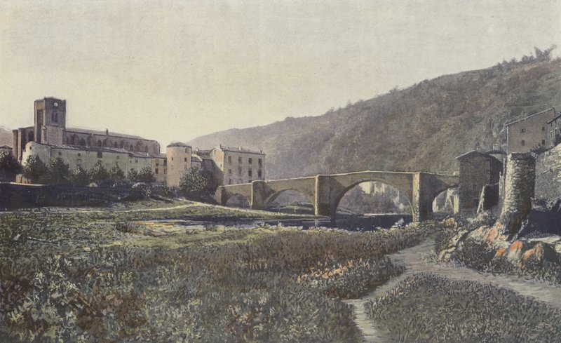 Lavoute-Chilhac, Igreja e Ponte no Allier de French Photographer