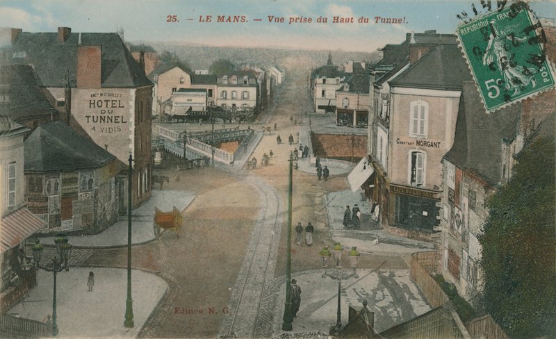 Le Mans - vista tirada do topo do túnel. Postal enviado em 1913. de French Photographer