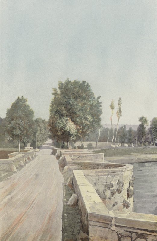 Moutier-DAhun, ponte velha no Creuse, vista tirada da costa de French Photographer