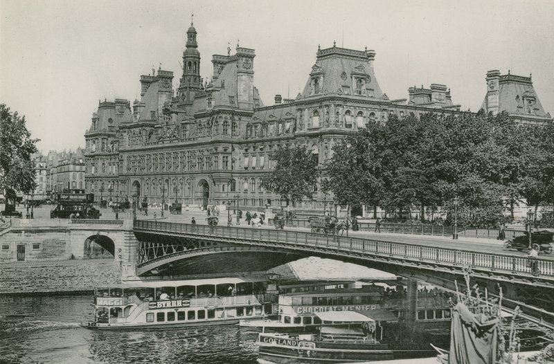 Ponte do Arco e Câmara Municipal, Ponte de Arcole e Câmara Municipal (fotogravação) de French Photographer