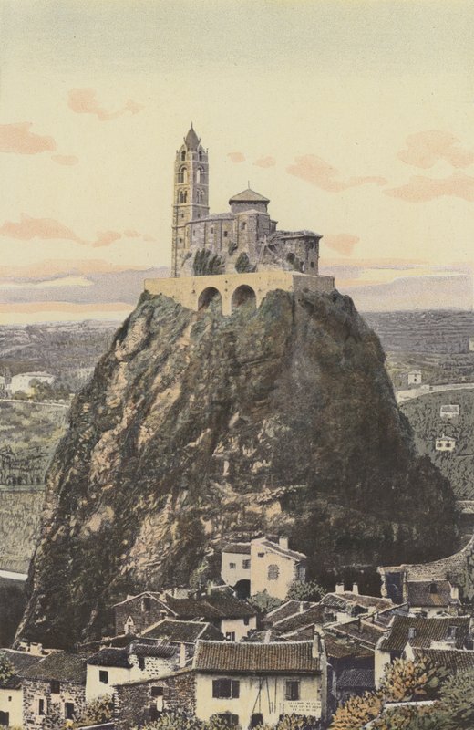 Le Puy, igreja de Saint-Michel, no topo da rocha de Aiguilhe de French Photographer