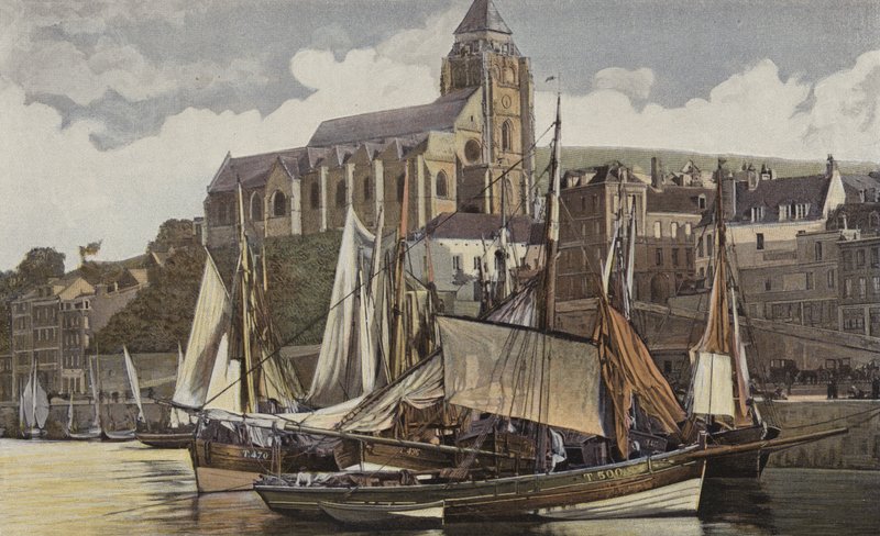 O Treport, a igreja e o porto de French Photographer