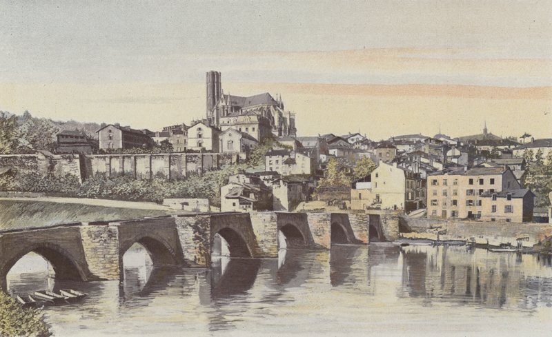 Limoges, vista geral, tomada a montante da Pont Saint-Etienne (margem do rio Vienne) de French Photographer