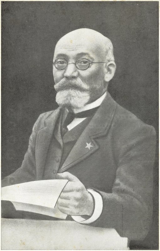 Ludwik Lejzer Zamenhof, inventor polaco do Esperanto (foto a p/b) de French Photographer