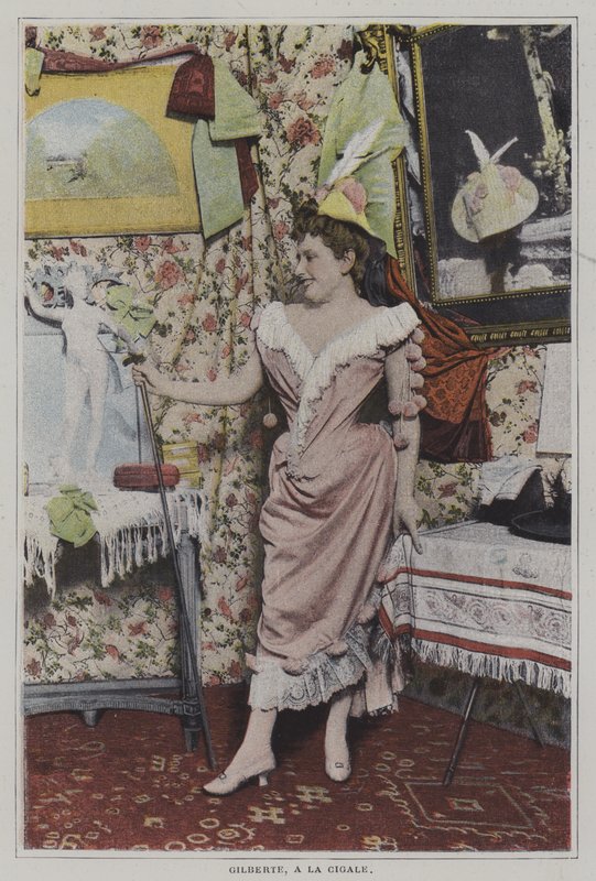 Mademoiselle Gilberte, cantora francesa no La Cigale, Paris (foto colorida) de French Photographer