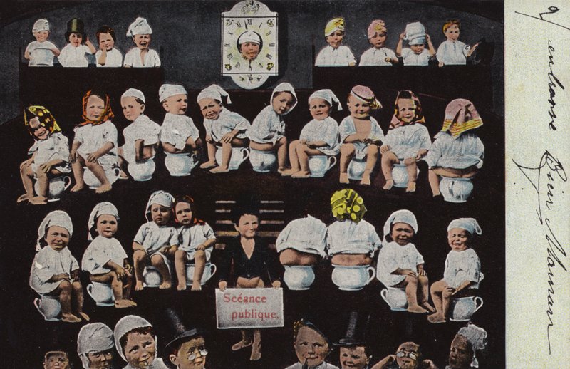 Muitos bebês em seus penicos de French Photographer