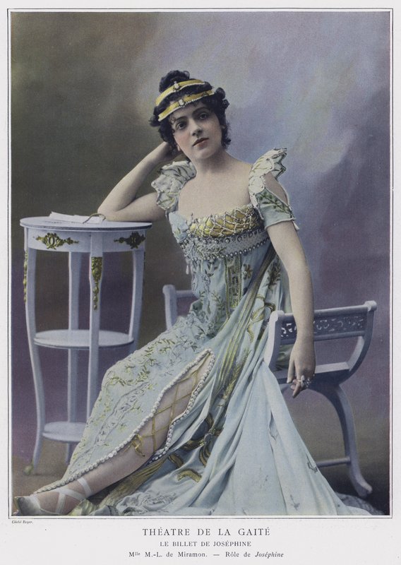 Marie-Louise de Miramon como Josephine no bilhete de Josephine (foto colorida) de French Photographer