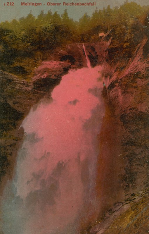 Meiringen - Upper Reichenbach Falls. Postal enviado em 1913. de French Photographer