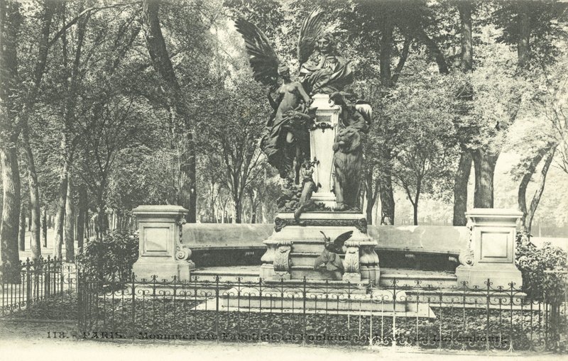 Monumento do Fabulista La Fontaine, Jardin du Luxembourg (foto a p/b) de French Photographer