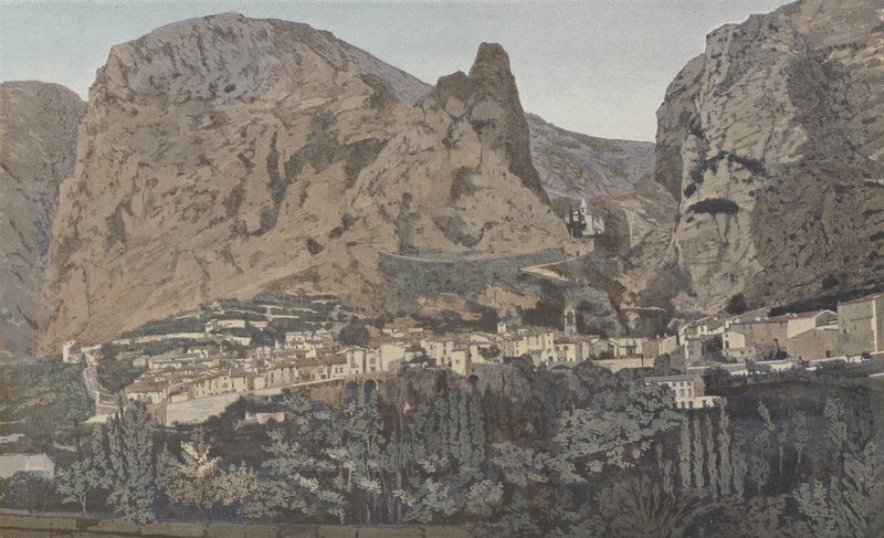 Moustiers-Sainte-Marie, Vista geral e ND Capela de Beauvoir de French Photographer