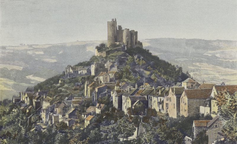 Najac, visão geral da cidade e do castelo de French Photographer