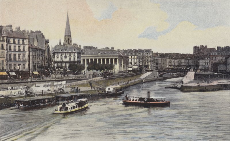 Nantes, La Bourse, vista do lile Gloriette de French Photographer