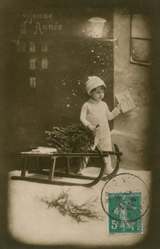 Cartão de Ano Novo, enviado em 1913 de French Photographer