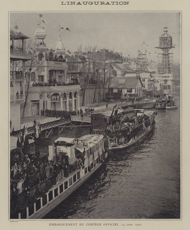 Abertura da Exposição Universelle 1900, Paris (foto a p/b) de French Photographer