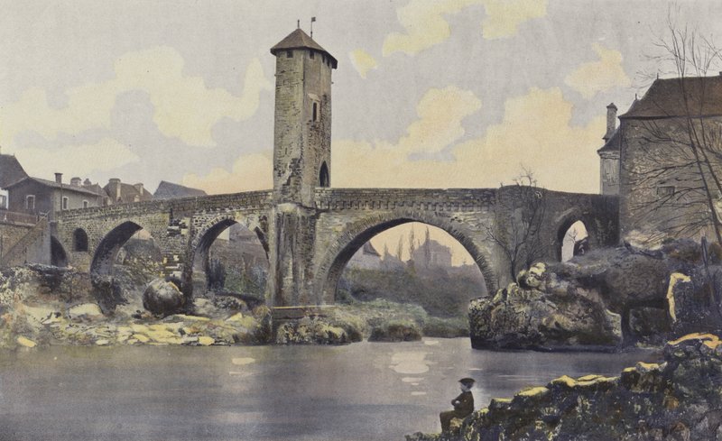 Orthez, ponte sobre o Gave de Pau de French Photographer