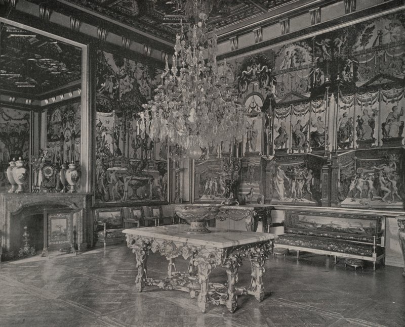 Palácio de Fontainebleau, Salão de Recepção (foto a p/b) de French Photographer