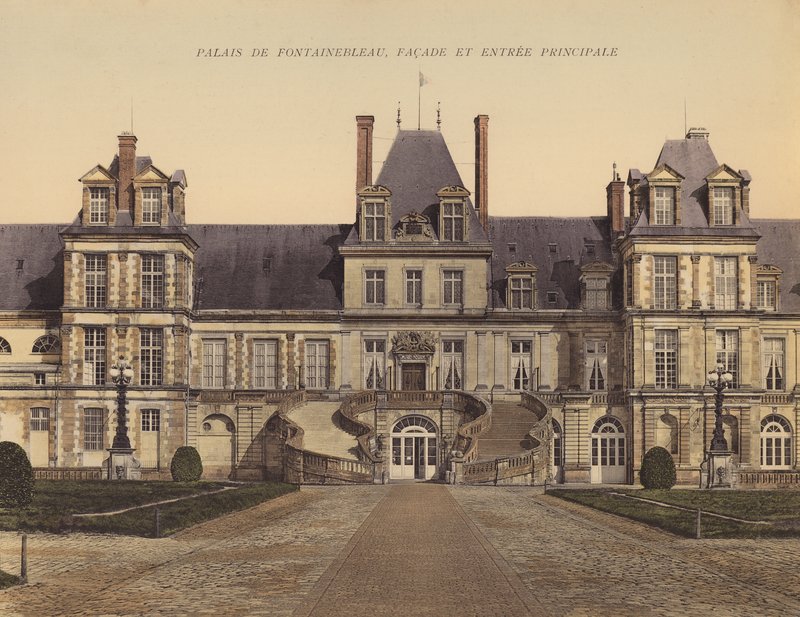 Palais de Fontainebleau, fachada e entrada principal (fotografia a cores) de French Photographer