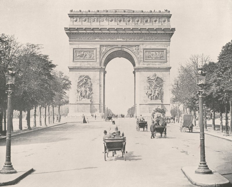 Paris: Arco do Triunfo, do Oriente (foto a p/b) de French Photographer