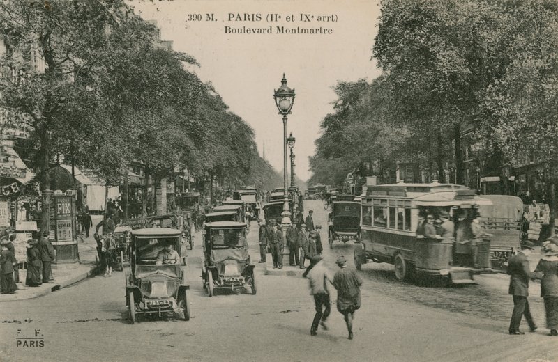 Paris, Boulevard Montmatre. Postal enviado em 1913. de French Photographer