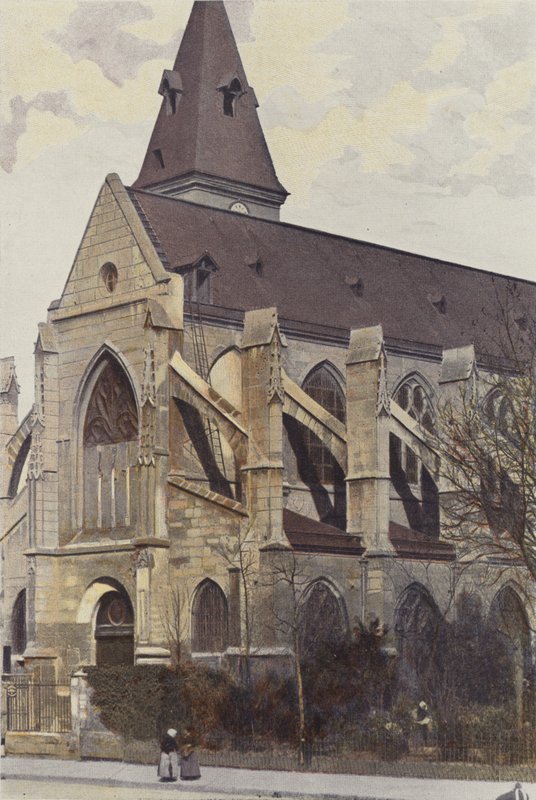 Paris, Igreja de Saint-Medard, varanda O e vista lateral de French Photographer