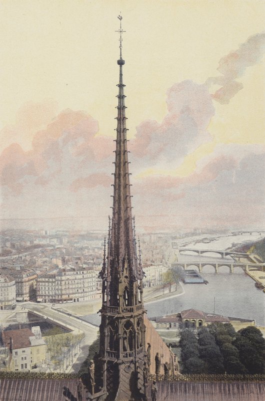 Paris, fleche, de, notre-senhora, vista, levado, de, sul, torre de French Photographer