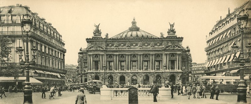 Paris, o teatro de ópera e a praça, teatro de ópera e lugar de French Photographer