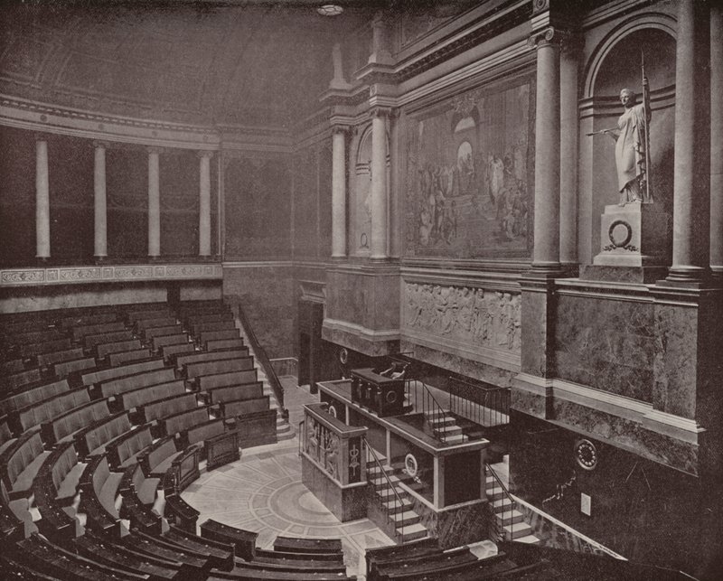 Paris: Sala Legislativa, Câmara dos Deputados (foto a p/b) de French Photographer