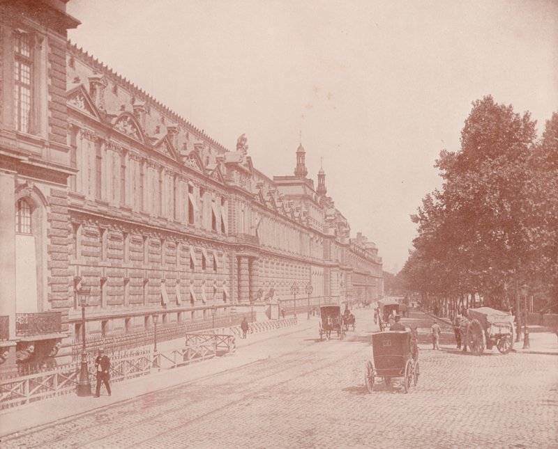 Paris: Palace of the Louvre and Tuileries, South Side (foto a p/b) de French Photographer