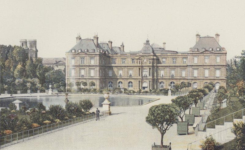 Paris, palácio luxemburgo, fachada, ligado, a, jardins de French Photographer