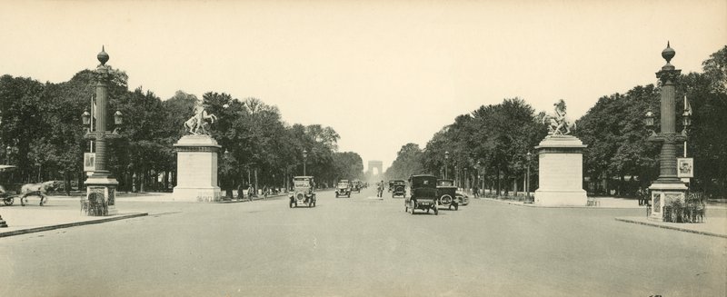 Paris, perspectiva da avenida Champs-Elysees, os cavalos Marly, avenida Champs Elysees, cavalos Marly de French Photographer