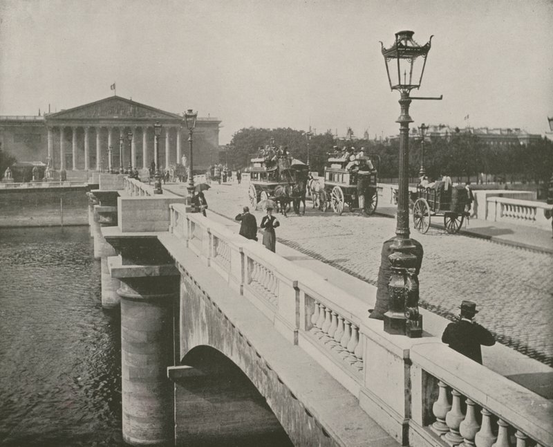 Paris: Pont de la Concorde e Câmara dos Deputados (foto a p/b) de French Photographer