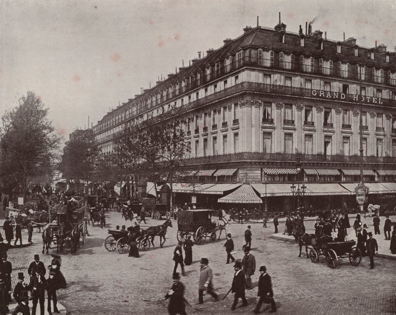 Paris: O Grand Hotel e Cafe de la Paix (foto a p/b) de French Photographer