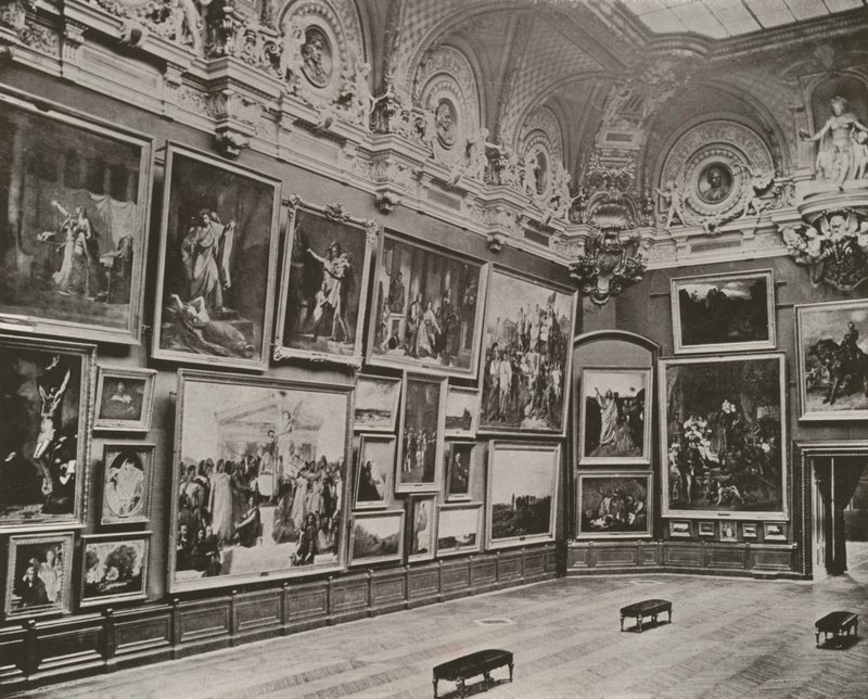 Paris: A Nova Galeria Francesa, Museu do Louvre (foto a p/b) de French Photographer