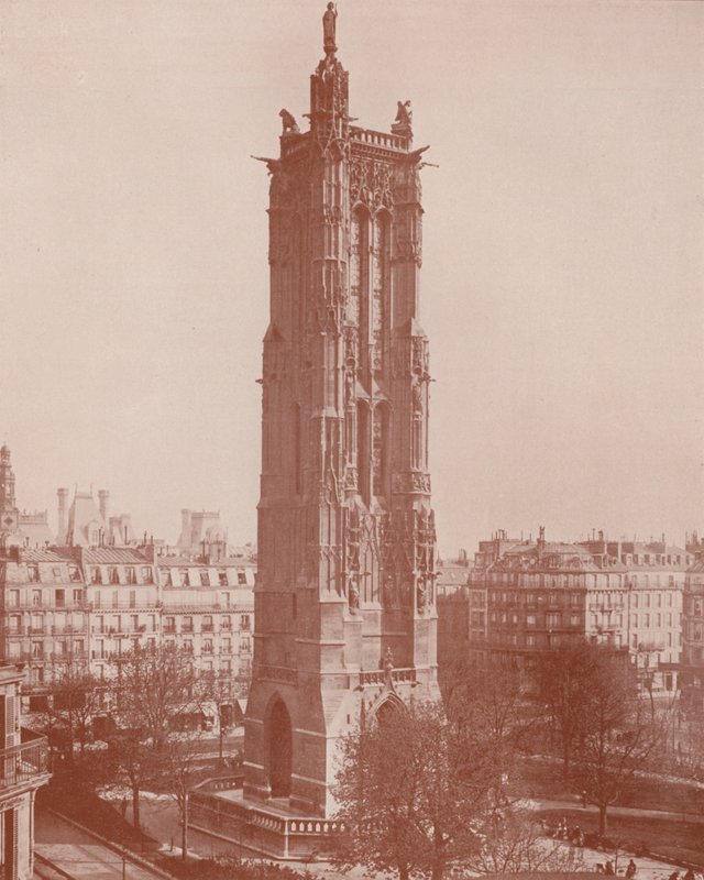 Paris: O Tour São Jacques, São Tiago (foto a p/b) de French Photographer