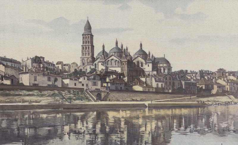 Perigueux, cathedrale, Saint-Front, vista, levado, de, a, costa, de, ilha de French Photographer