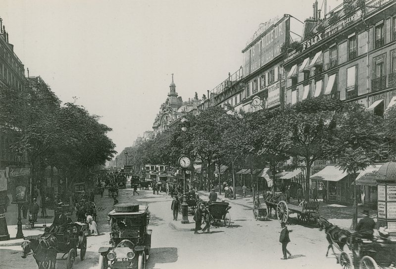 Perspectiva do Boulevard des Italiens, Boulevard dos Italianos (fotogravação) de French Photographer