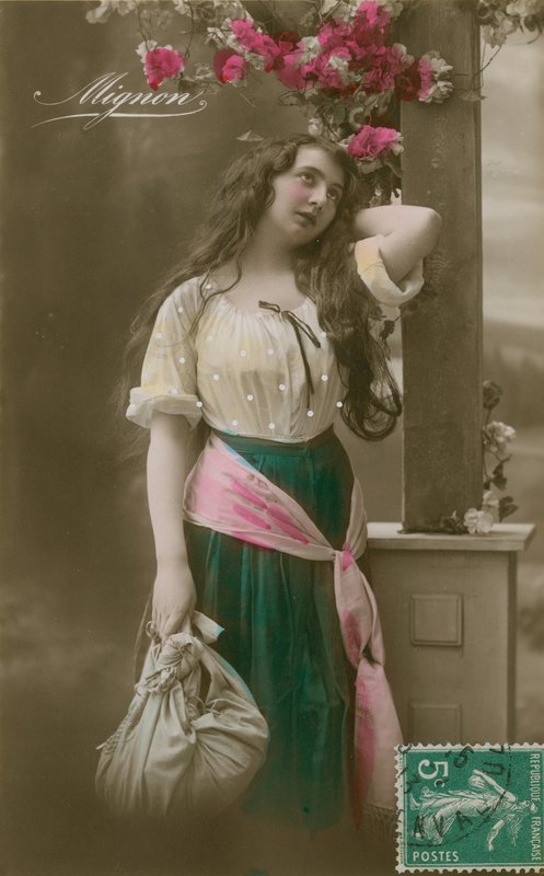 Postal de Mignon, enviado em 1913 (foto colorida à mão) de French Photographer