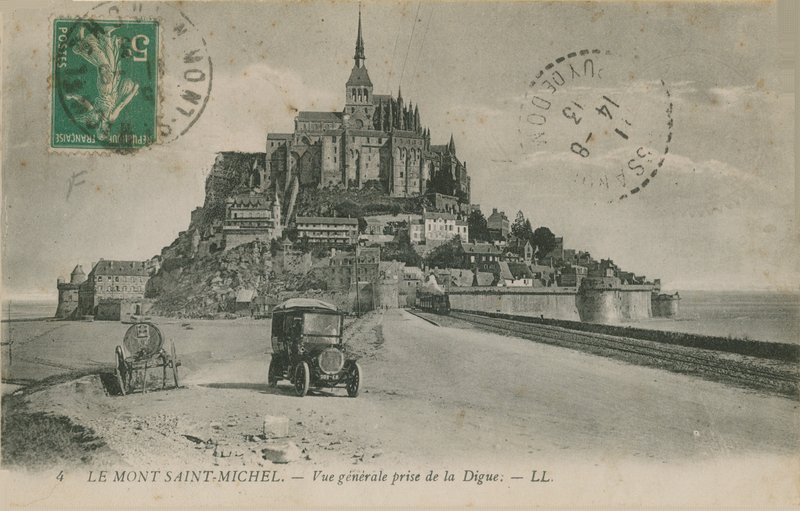 Postal de Mont Saint-Michel, Normandia, enviado em 1913 de French Photographer