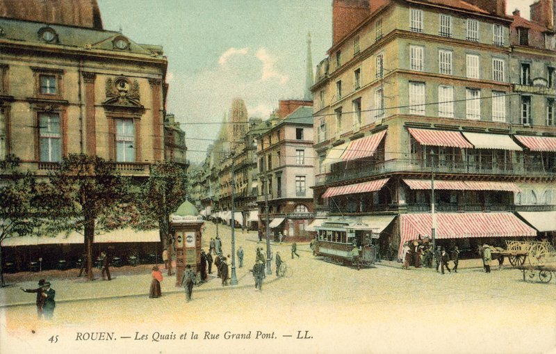 Rouen, frança, a, quays, a, grandioso, pont, rua de French Photographer