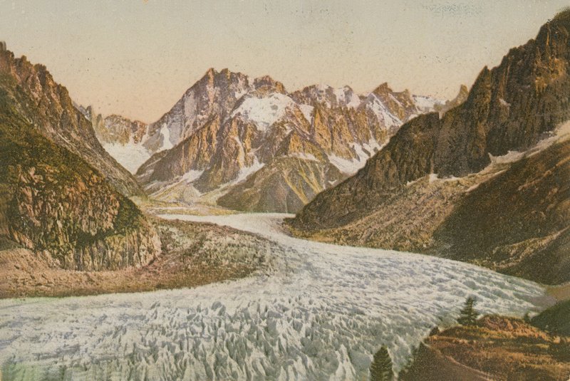 Vista panorâmica das montanhas e geleira. Postal enviado em 1913. de French Photographer
