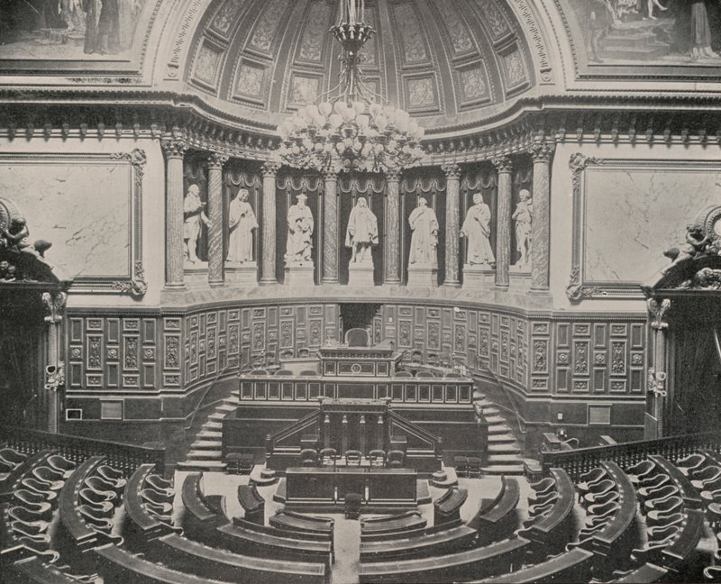 Câmara do Senado, Palácio do Luxemburgo (foto a p/b) de French Photographer