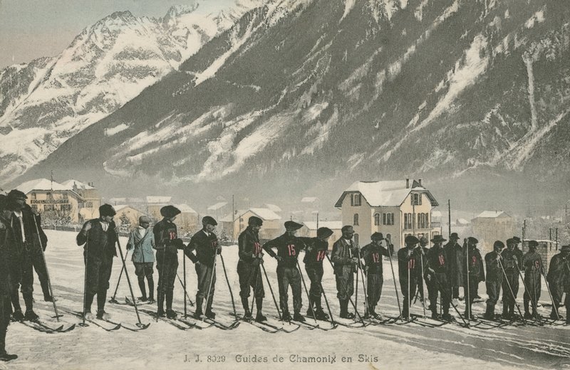 Instrutores de Esqui em Chamonix (foto a cores) de French Photographer