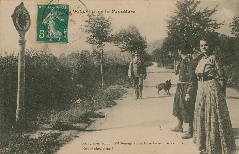 Souvenir da fronteira franco-alemã. Postal enviado em 1913. de French Photographer