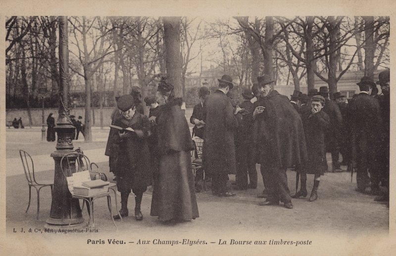 Mercado de selos nos Champs-Elysées, Paris de French Photographer