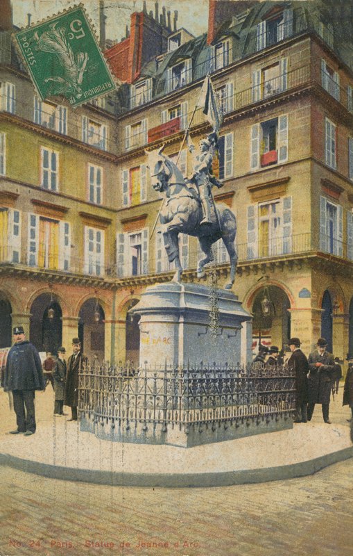 Estátua de Joana d&39;Arc, em Paris. Postal enviado em 1913. de French Photographer