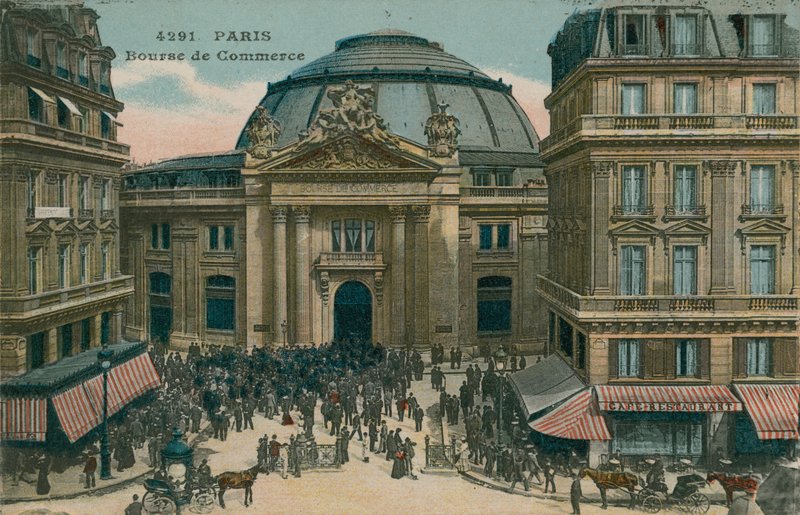 Bolsa de Valores em Paris, França. Postal enviado em 1913. de French Photographer