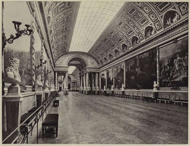 A Galeria de Batalhas em Versalhes (foto a p/b) de French Photographer